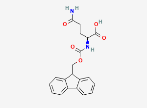 Two-dimensional chemical structure of N2-((9H-Fluoren-9-ylmethoxy)carbonyl)-L-glutamine