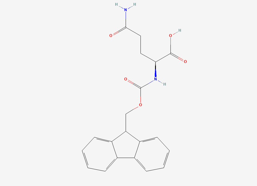 Two-dimensional chemical structure of N2-((9H-Fluoren-9-ylmethoxy)carbonyl)-L-glutamine