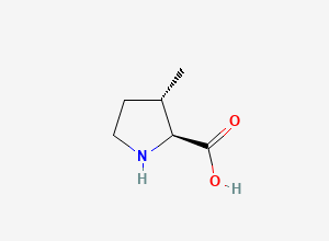 Two-dimensional chemical structure of (2S,3S)-3-methylpyrrolidine-2-carboxylic Acid