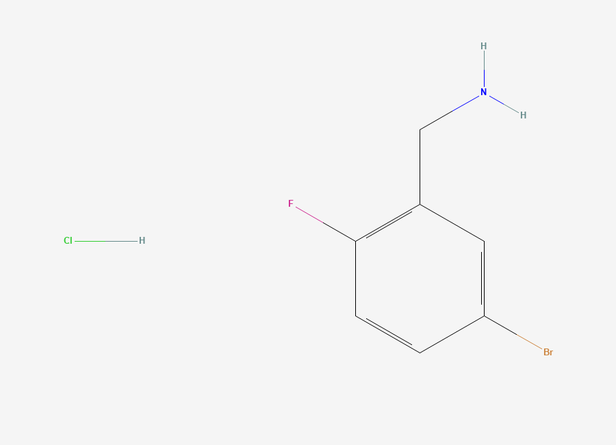 Two-dimensional chemical structure of 5-Bromo-2-fluorobenzylamine hydrochloride