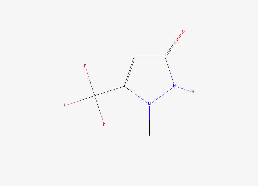Two-dimensional chemical structure of 1-methyl-5-(trifluoromethyl)-1H-pyrazol-3-ol