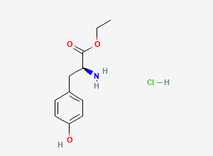 Two-dimensional chemical structure of Tyrosine ethyl ester hydrochloride