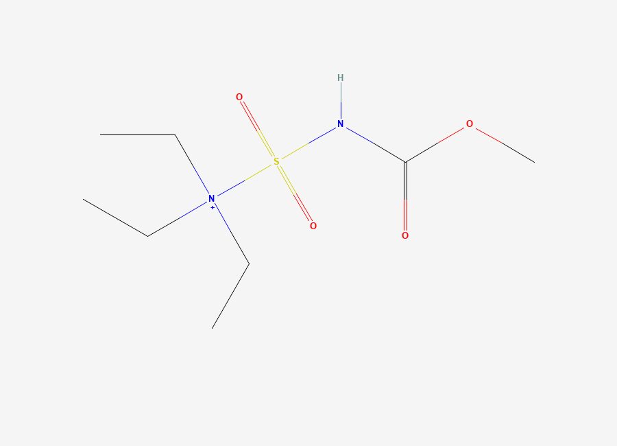 Two-dimensional chemical structure of Triethyl(methoxycarbonylsulfamoyl)aminium