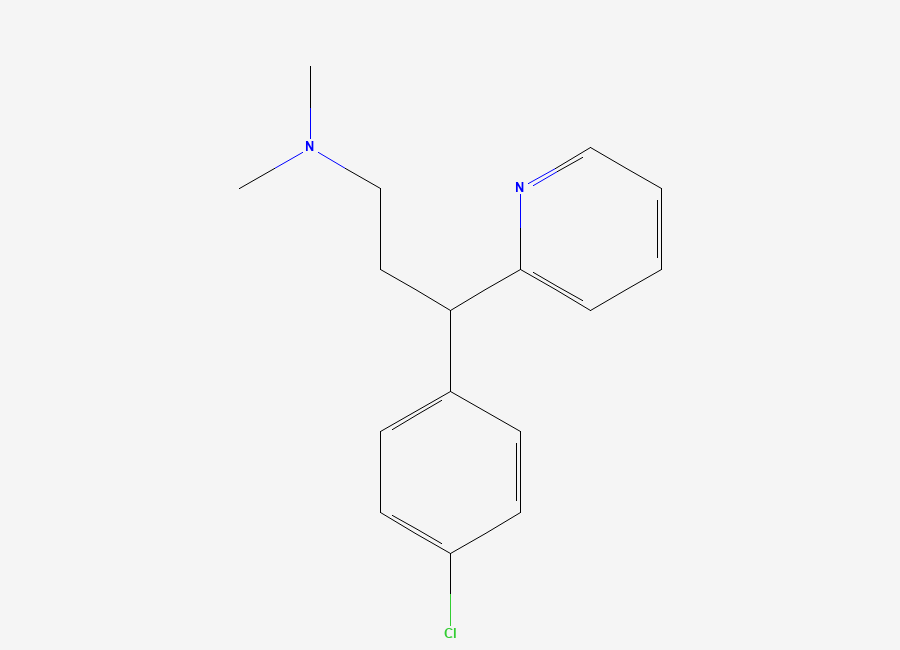 Two-dimensional chemical structure of Chlorpheniramine, CAS 132-22-9