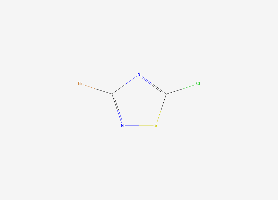 Two-dimensional chemical structure of 3-Bromo-5-chloro-1,2,4-thiadiazole