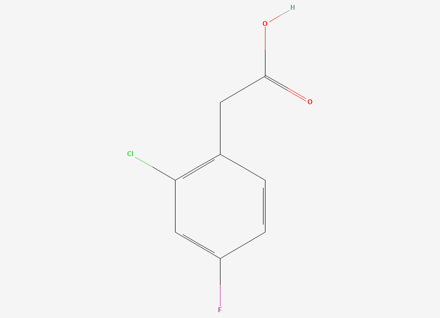 Two-dimensional chemical structure of 2-(2-Chloro-4-fluorophenyl)acetic acid