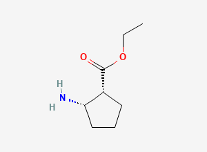 Two-dimensional chemical structure of Ethyl (1R,2S)-2-Aminocyclopentanecarboxylate