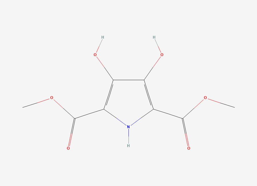 Two-dimensional chemical structure of dimethyl 3,4-dihydroxy-1H-pyrrole-2,5-dicarboxylate