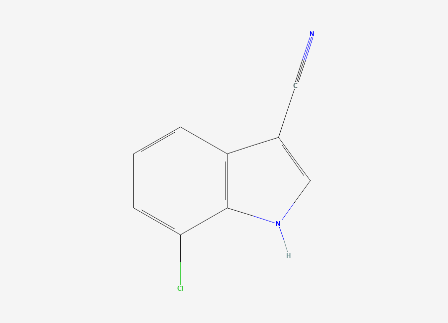 Two-dimensional chemical structure of 7-Chloro-1H-indole-3-carbonitrile