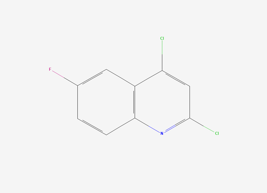 Two-dimensional chemical structure of 2,4-Dichloro-6-fluoroquinoline