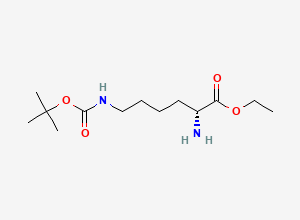Two-dimensional chemical structure of (R)-Ethyl 2-amino-6-((tert-butoxycarbonyl)amino)hexanoate