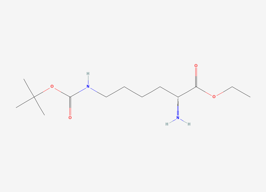 Two-dimensional chemical structure of (R)-Ethyl 2-amino-6-((tert-butoxycarbonyl)amino)hexanoate