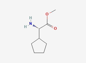 Two-dimensional chemical structure of (S)-Methyl 2-amino-2-cyclopentylacetate