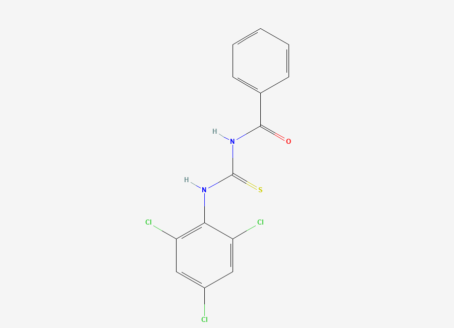 Two-dimensional chemical structure of N-((2,4,6-Trichlorophenyl) carbamothioyl)benzamide, CAS 96938-54-4