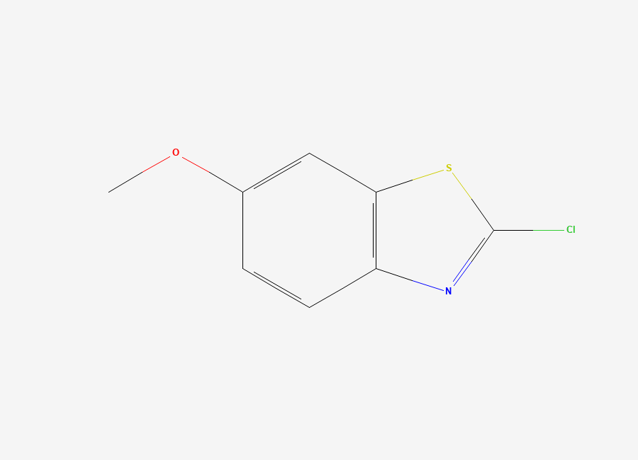 Two-dimensional chemical structure of 2-Chloro-6-methoxybenzothiazole