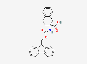 Two-dimensional chemical structure of 2-((((9H-Fluoren-9-yl)methoxy)carbonyl)amino)-1,2,3,4-tetrahydronaphthalene-2-carboxylic acid