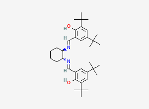 Two-dimensional chemical structure of (R,R)-(-)-N,N'-Bis(3,5-di-tert-butylsalicylidene)-1,2-cyclohexanediamine
