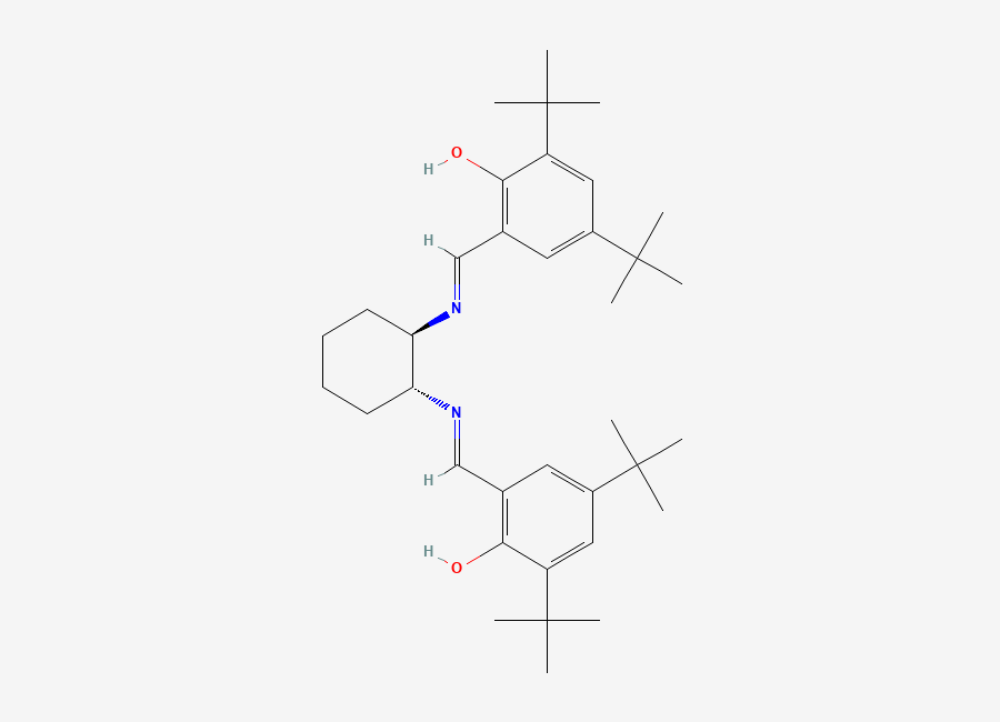 Two-dimensional chemical structure of (R,R)-(-)-N,N'-Bis(3,5-di-tert-butylsalicylidene)-1,2-cyclohexanediamine