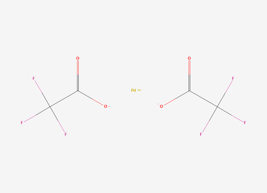 Two-dimensional chemical structure of Palladium(II) trifluoroacetate