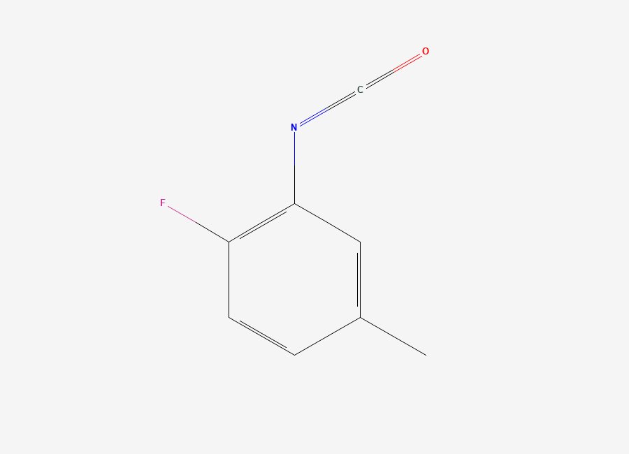 Two-dimensional chemical structure of 2-Fluoro-5-methylphenyl isocyanate