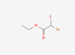 Two-dimensional chemical structure of Acetic acid, 2-bromo-2-fluoro-, ethyl ester