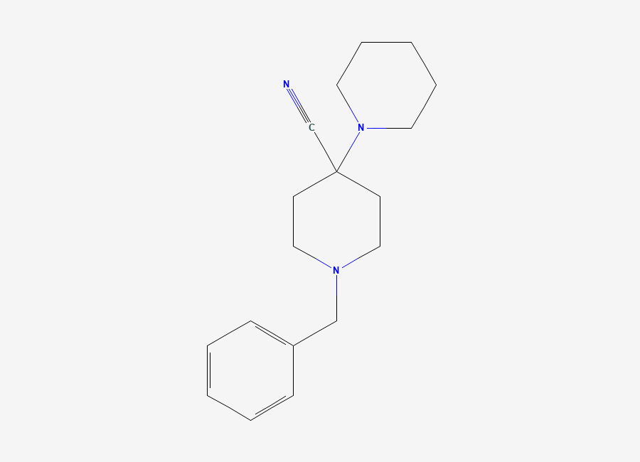 Two-dimensional chemical structure of 1'-(Phenylmethyl)-(1,4'-bipiperidine)-4'-carbonitrile