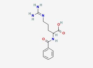 Two-dimensional chemical structure of 5-Carbamimidamido-2-(phenylformamido)pentanoic acid