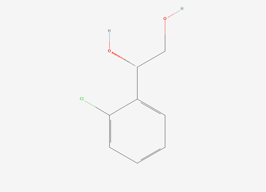 Two-dimensional chemical structure of (1S)-1-(2-chlorophenyl)ethane-1,2-diol