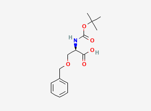 Two-dimensional chemical structure of (R)-3-(benzyloxy)-2-((tert-butoxycarbonyl)amino)propanoic acid