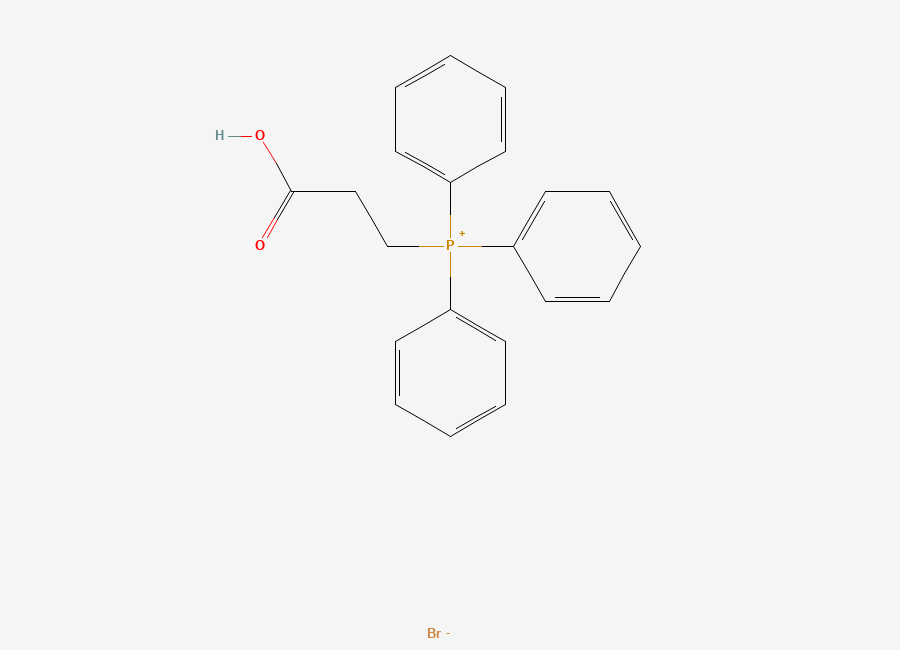 Two-dimensional chemical structure of (2-Carboxyethyl)triphenylphosphonium bromide