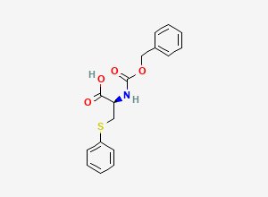 Two-dimensional chemical structure of (R)-2-(((Benzyloxy)carbonyl)amino)-3-(phenylthio)propanoic acid