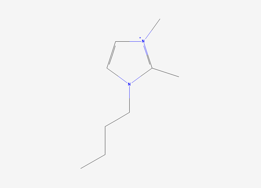 Two-dimensional chemical structure of 1-Butyl-2,3-dimethylimidazolium