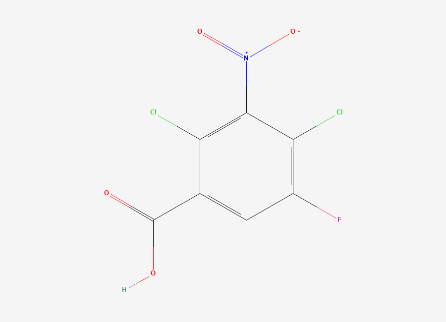 Two-dimensional chemical structure of 2,4-Dichloro-5-fluoro-3-nitrobenzoic acid