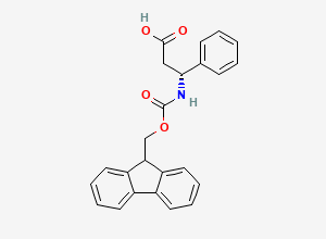Two-dimensional chemical structure of Fmoc-(R)-3-amino-3-phenylpropionic acid