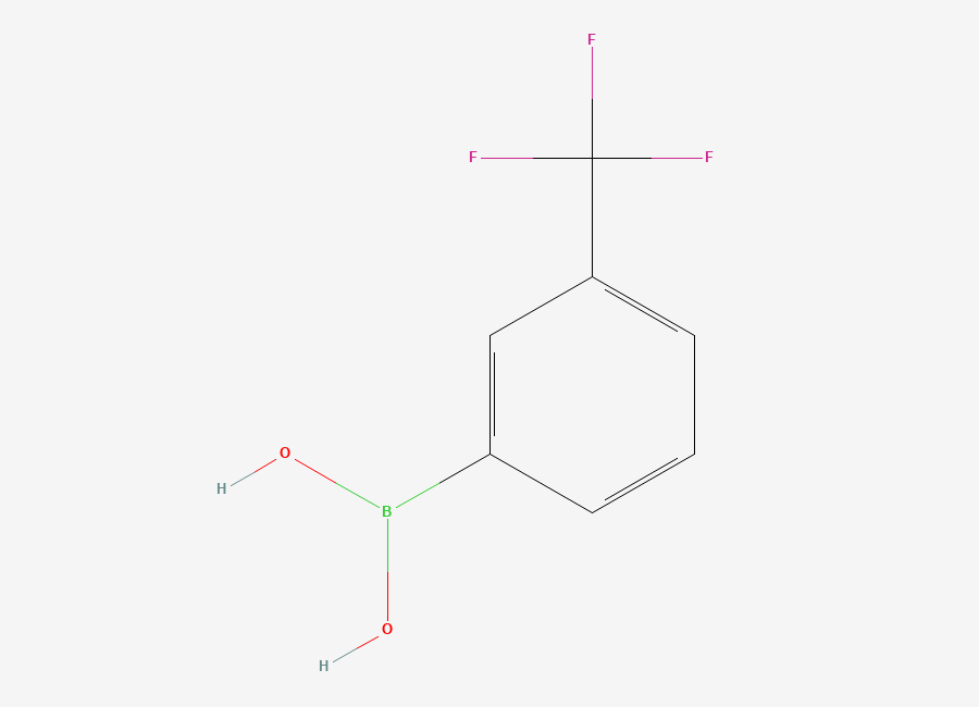Two-dimensional chemical structure of 3-(Trifluoromethyl)phenylboronic acid