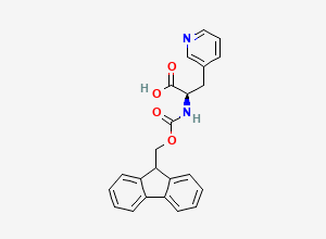 Two-dimensional chemical structure of (2R)-2-({[(9H-fluoren-9-yl)methoxy]carbonyl}amino)-3-(pyridin-3-yl)propanoic acid