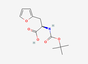 Two-dimensional chemical structure of (R)-2-((tert-Butoxycarbonyl)amino)-3-(furan-2-yl)propanoic acid