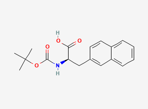 Two-dimensional chemical structure of (2R)-2-(((tert-butoxy)carbonyl)amino)-3-(naphthalen-2-yl)propanoic acid