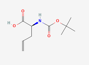 Two-dimensional chemical structure of (2S)-2-(((tert-butoxy)carbonyl)amino)pent-4-enoic acid