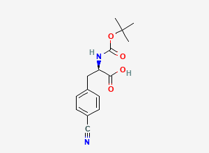 Two-dimensional chemical structure of Boc-4-cyano-D-phenylalanine