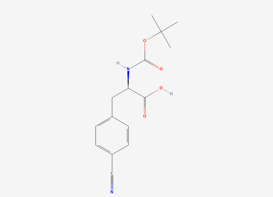 Two-dimensional chemical structure of Boc-4-cyano-D-phenylalanine