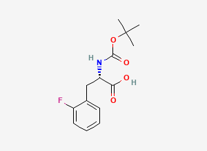 Two-dimensional chemical structure of N-[(1,1-Dimethylethoxy)carbonyl]-2-fluoro-L-phenylalanine
