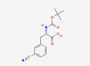 Two-dimensional chemical structure of (2S)-2-{[(tert-butoxy)carbonyl]amino}-3-(3-cyanophenyl)propanoic acid