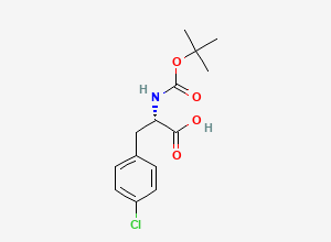Two-dimensional chemical structure of N-(tert-Butoxycarbonyl)-4-chloro-L-phenylalanine
