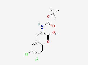 Two-dimensional chemical structure of (2S)-2-(((tert-butoxy)carbonyl)amino)-3-(3,4-dichlorophenyl)propanoic acid