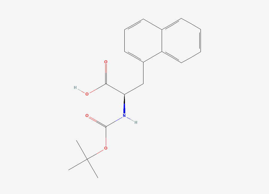 Two-dimensional chemical structure of N-(tert-Butoxycarbonyl)-3-naphthalen-1-yl-D-alanine