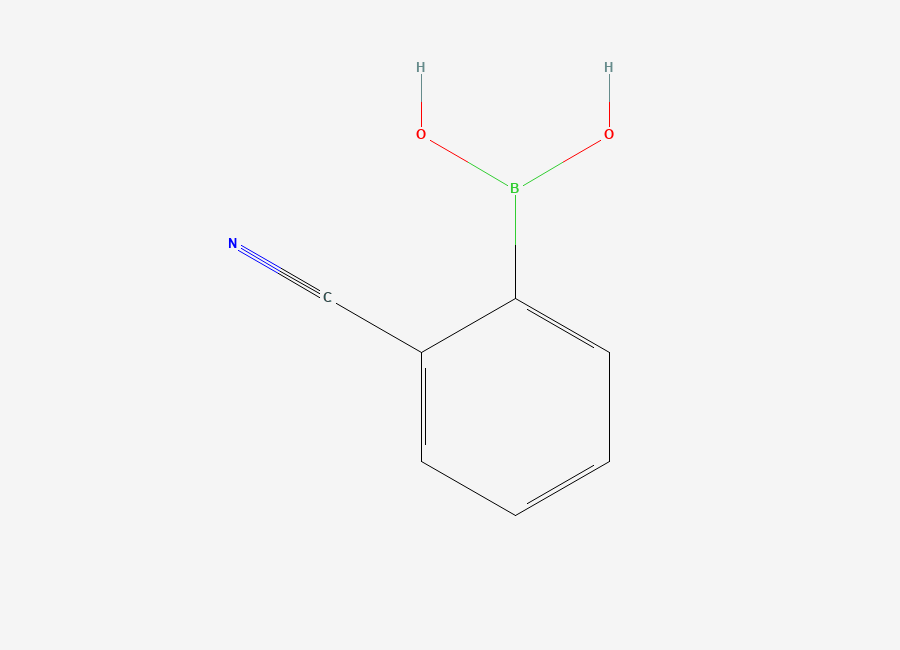 Two-dimensional chemical structure of 2-Cyanophenylboronic acid