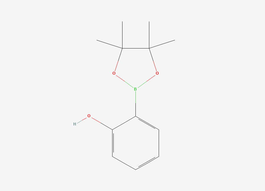 Two-dimensional chemical structure of 2-(4,4,5,5-Tetramethyl-1,3,2-dioxaborolan-2-yl)phenol