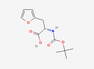 Two-dimensional chemical structure of (S)-2-((tert-Butoxycarbonyl)amino)-3-(furan-2-yl)propanoic acid