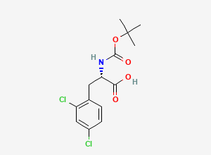 Two-dimensional chemical structure of (S)-2-((tert-Butoxycarbonyl)amino)-3-(2,4-dichlorophenyl)propanoic acid
